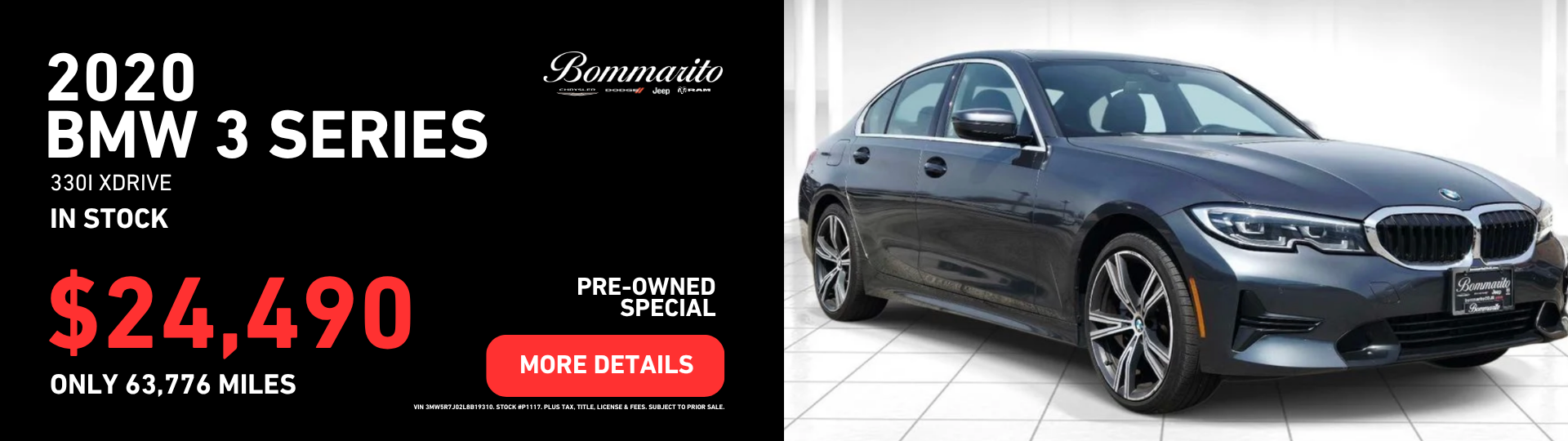 2020 BMW 3 Series $24,490