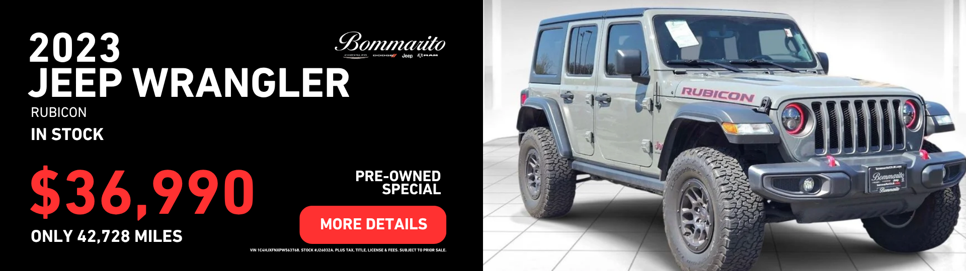 2023 Jeep Wrangler $36,990