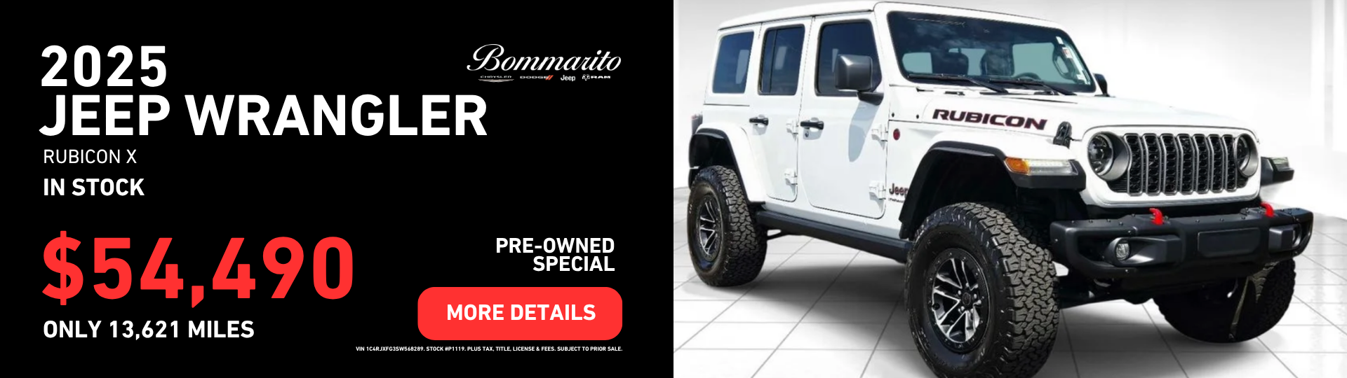 2025 Jeep Wrangler $54,490