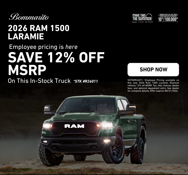 2026 RAM 1500 Laramie Save 12% OFF MSRP