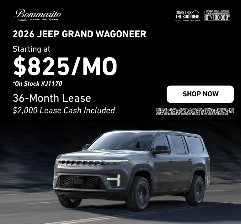 2026 Jeep Grand Wagoneer Starting at $825 per month
